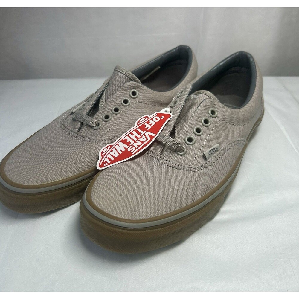 Vans Men’s Canvas Slip-On Style Loafers Taupe Upper with Gum Sole